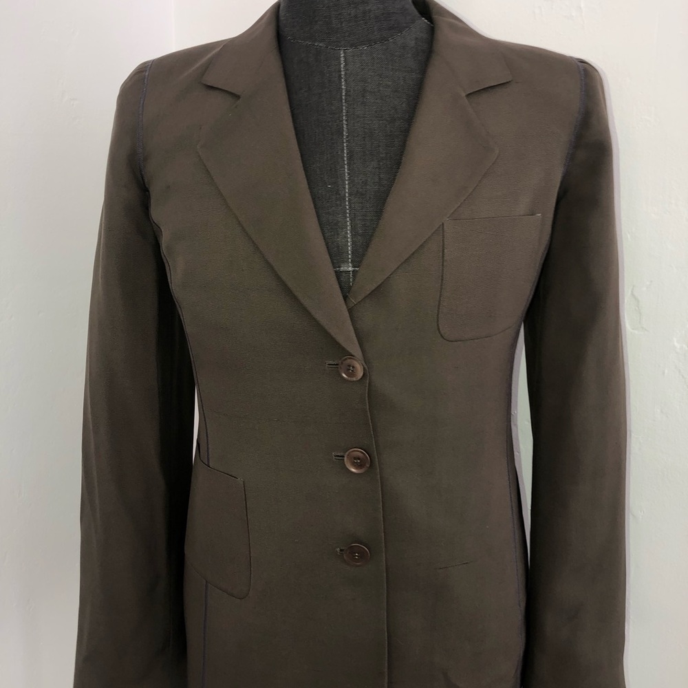 Giorgio Armani Silk Pantsuit US L 46 Black Label BORGO 21